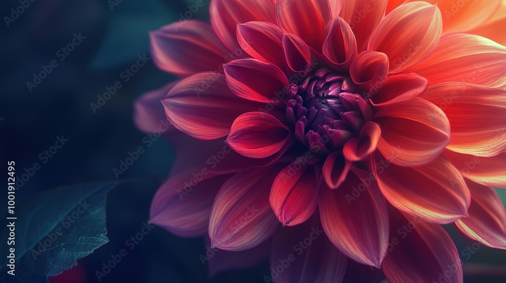 A stunning close-up of a dahlia flower, showcasing its intricate layers and vibrant colors. This image captures the beauty of the dahlia in full bloom, with delicate petals radiating from the center A stunning close-up of a dahlia flower, showcasing its intricate layers and vibrant colors. This image captures the beauty of the dahlia in full bloom, with delicate petals radiating from the center