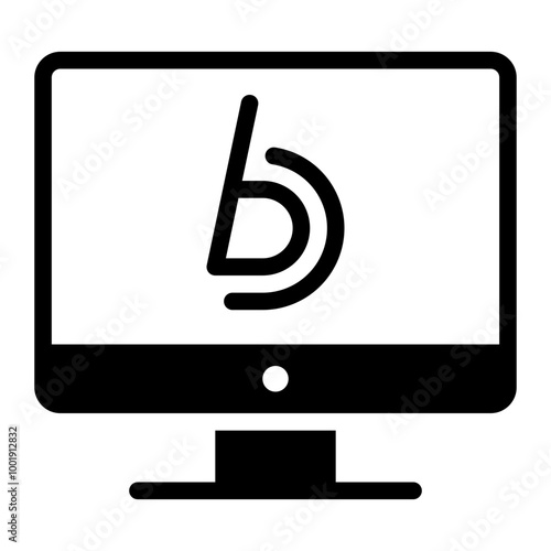 blue ray television glyph icon