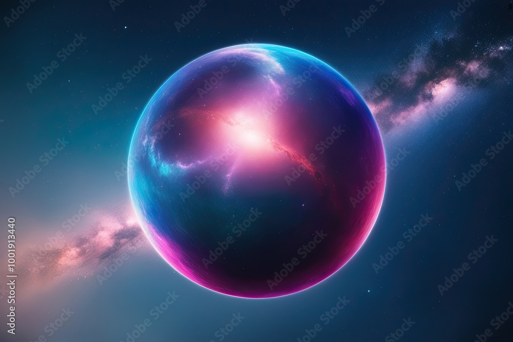 Obraz premium Dreamy 3D Celestial Shape with Cosmic Color Gradient Effects