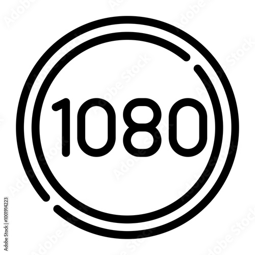 1080p Full HD line icon