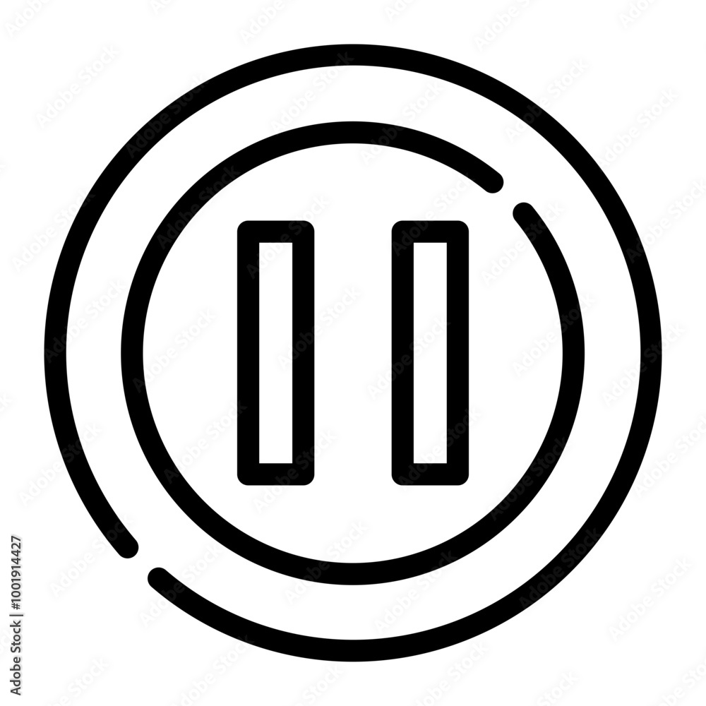 pause button line icon