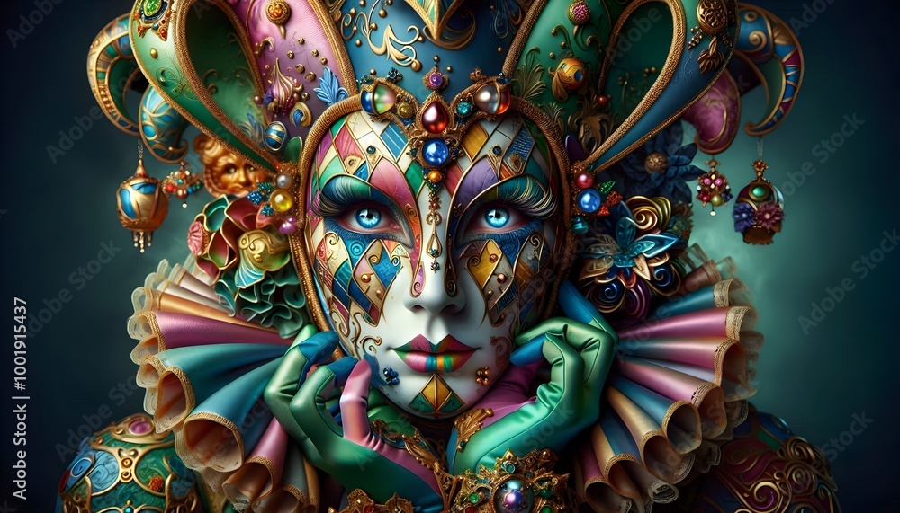 Naklejka premium Carnaval de Máscaras Majestuosas