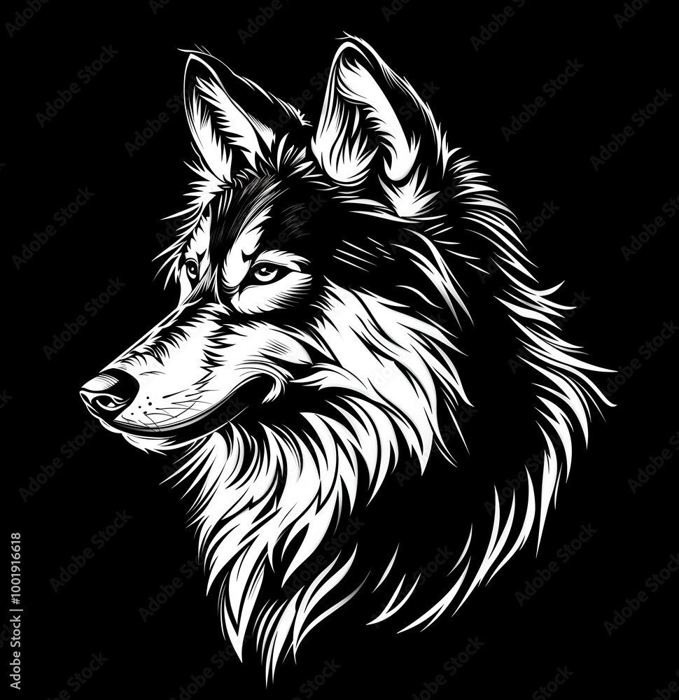 wolf head isolated on dark background wolf head isolated on dark background