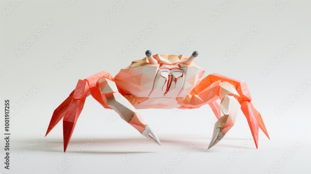 Fototapeta premium Minimalist 3D Snow Crab Art Design
