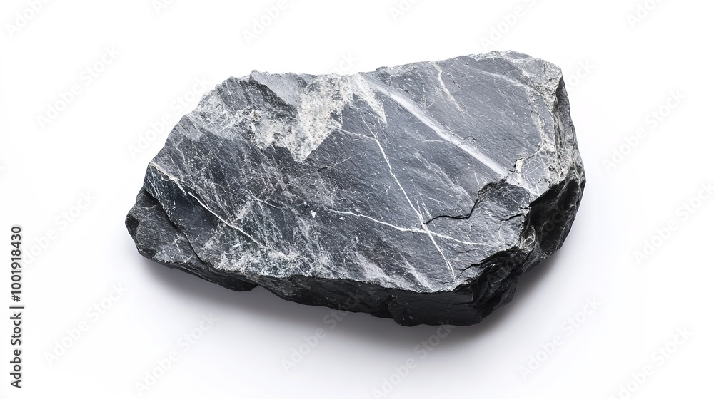 An overhead view of a smooth gray stone placed on a pristine white background, showcasing the stone's natural texture and subtle variations in color. The stone's surface features gentle contours An overhead view of a smooth gray stone placed on a pristine white background, showcasing the stone's natural texture and subtle variations in color. The stone's surface features gentle contours