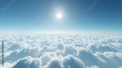 An open sky above the clouds, with minimal lower clouds