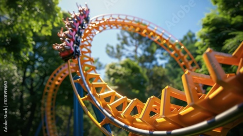 Roller Coaster: Experience high-speed thrills on a metallic track with twists, loops, and steep drops, roaring through the air and delivering adrenaline-pumping fun.
