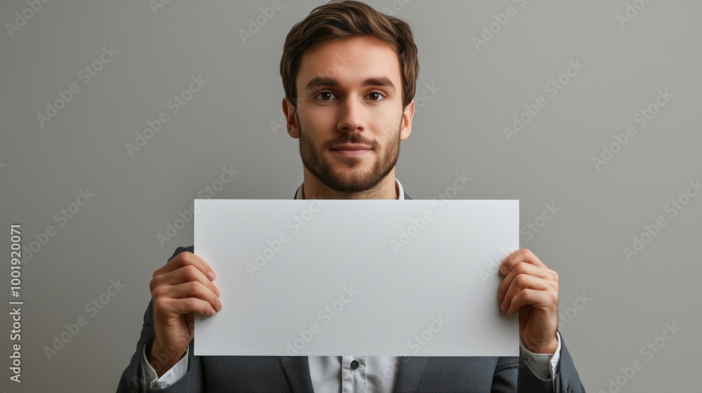Man holding a paper in hands Man holding a paper in hands