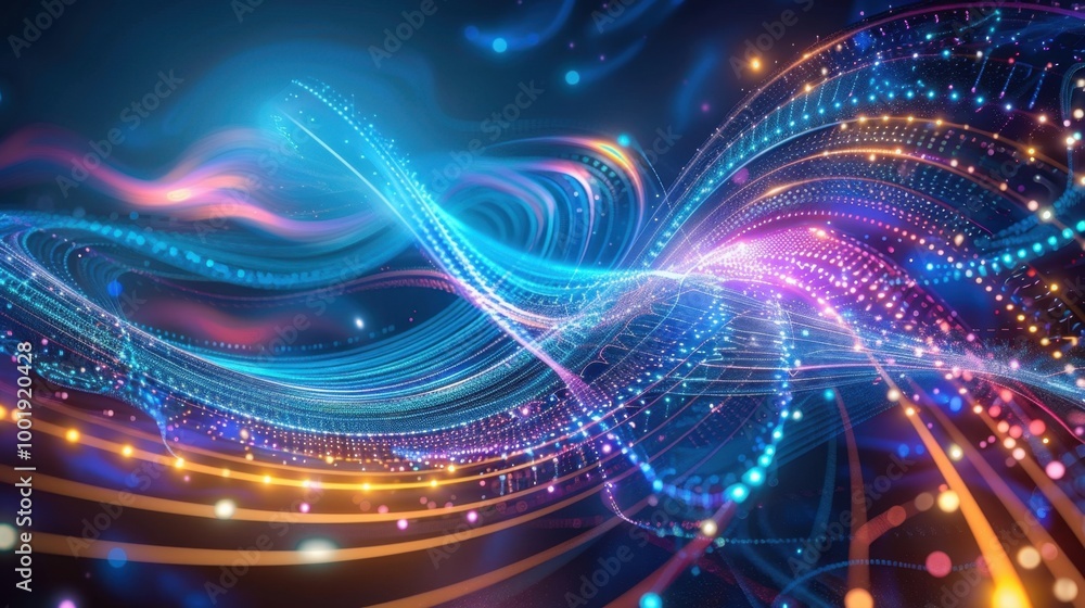 Obraz premium Quantum Decoherence: A critical loss of quantum coherence causing the breakdown of superposition states; managing this is essential for stable quantum computing. 