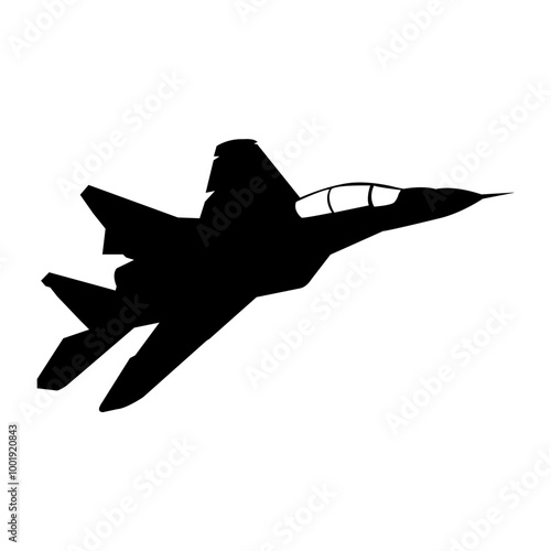 modern military aviation silhouette jet fighter