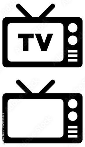 テレビのアイコン 黒