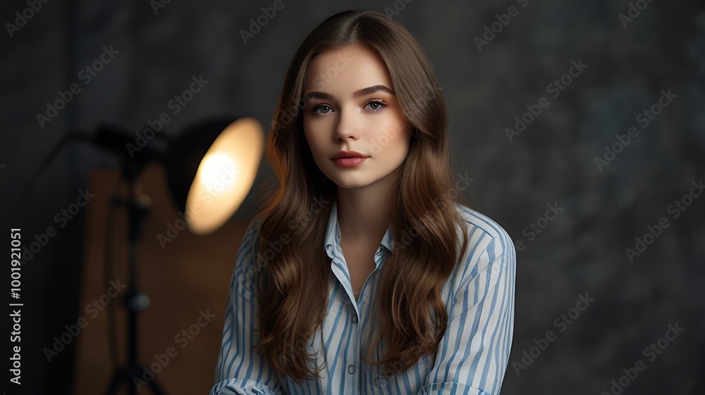 portrait of a woman in a room portrait of a woman in a room