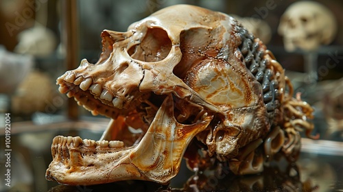 Close-up of a Human Skull: Exploring Anatomy and Bone Structure