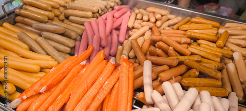 Roadside sausage shop in Thailand photo