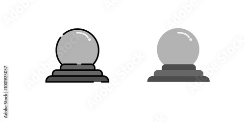 Witchy Magic Crystal Ball, Fortune Teller, magic crystal balls and witch symbol, Sacred Witch and Mystical illustration