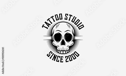 Skull logo for a tattoo studio established in 2000.