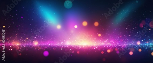 Wallpaper Mural A vibrant and glamorous abstract background with a mixture of neon lights, glowing sparkles, and a soft, luxurious texture. The image captures the essence of nightlife with its de focused bokeh effect Torontodigital.ca