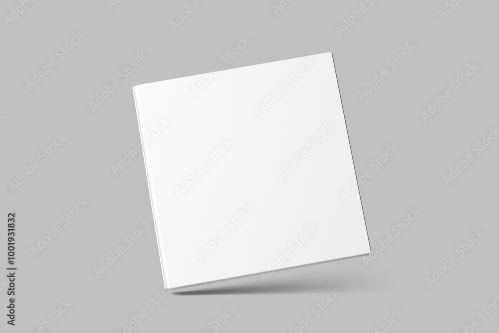 Square Book Cover Mockup on Grey Background Square Book Cover Mockup on Grey Background