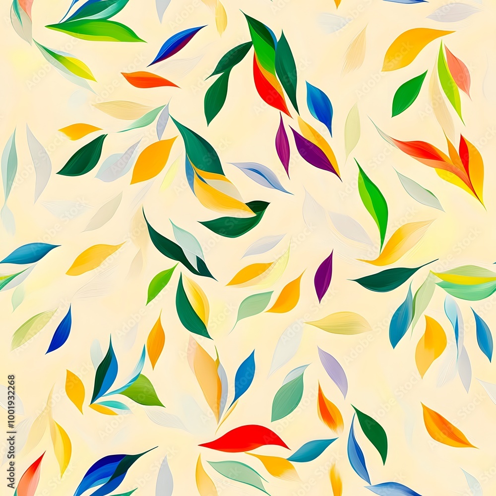 Abstract colorful leaf pattern with a cream background. Abstract colorful leaf pattern with a cream background.