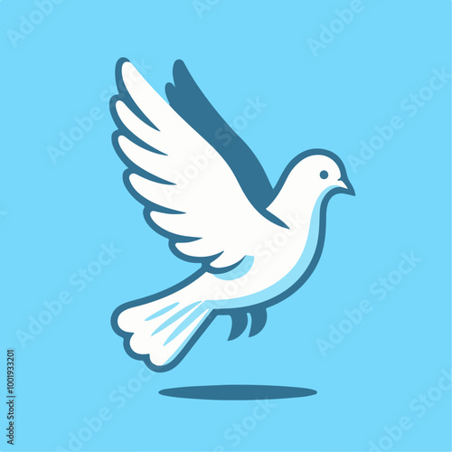 white dove cartoon illustration