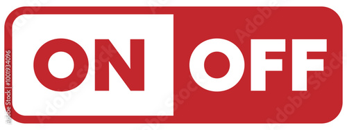 ONとOFFのスイッチのアイコン 赤
