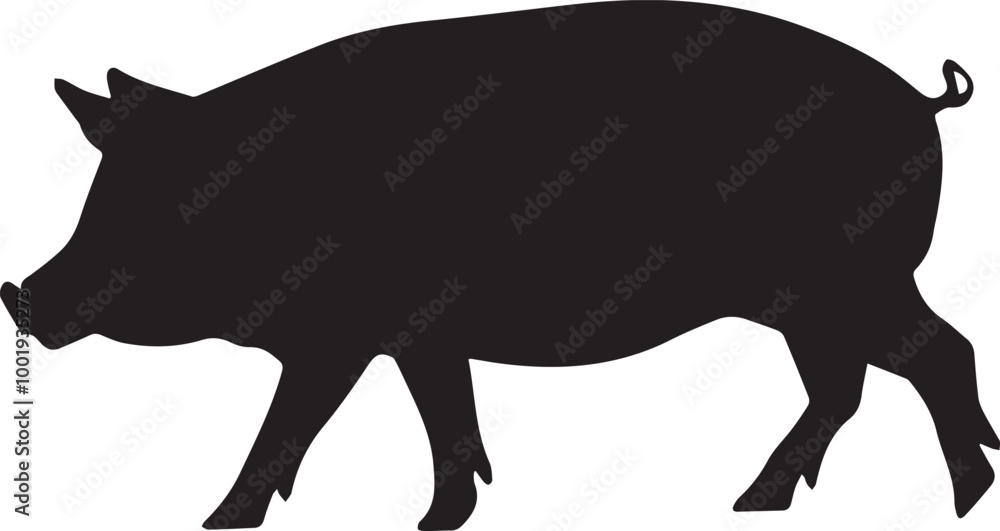 Fototapeta premium silhouette of a pig