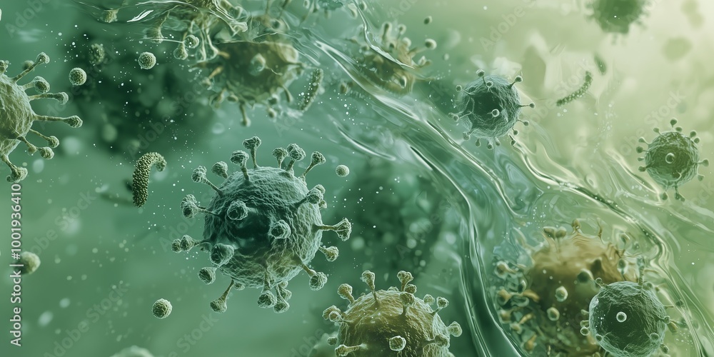 Close-Up View of Various Pathogenic Microbes in Motion Close-Up View of Various Pathogenic Microbes in Motion