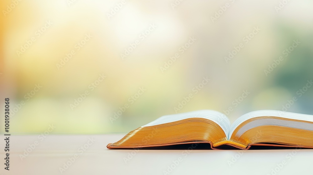 A serene closeup of an open Bible, showcasing golden edges and a blurred background, perfect for spiritual reflection. A serene closeup of an open Bible, showcasing golden edges and a blurred background, perfect for spiritual reflection.