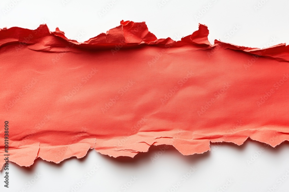 a red torn strip of paper on a white background a red torn strip of paper on a white background