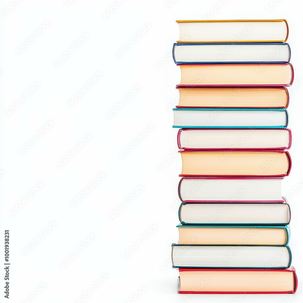 A stack of vibrant books, showcasing a range of colors and sizes, perfect for any bibliophiles collection. A stack of vibrant books, showcasing a range of colors and sizes, perfect for any bibliophiles collection.