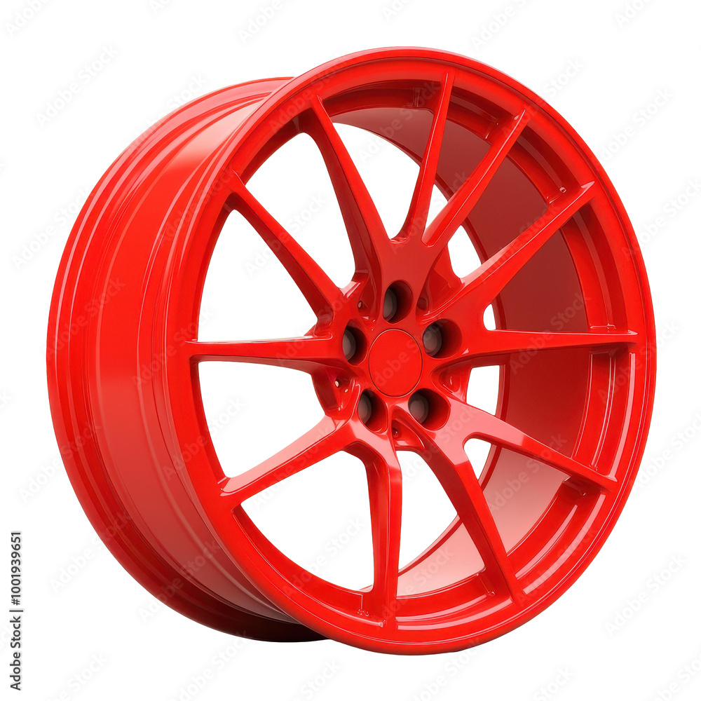 Fototapeta premium Sleek and stylish car rims on a white backdrop, perfect for enhancing your vehicles look and performance.
