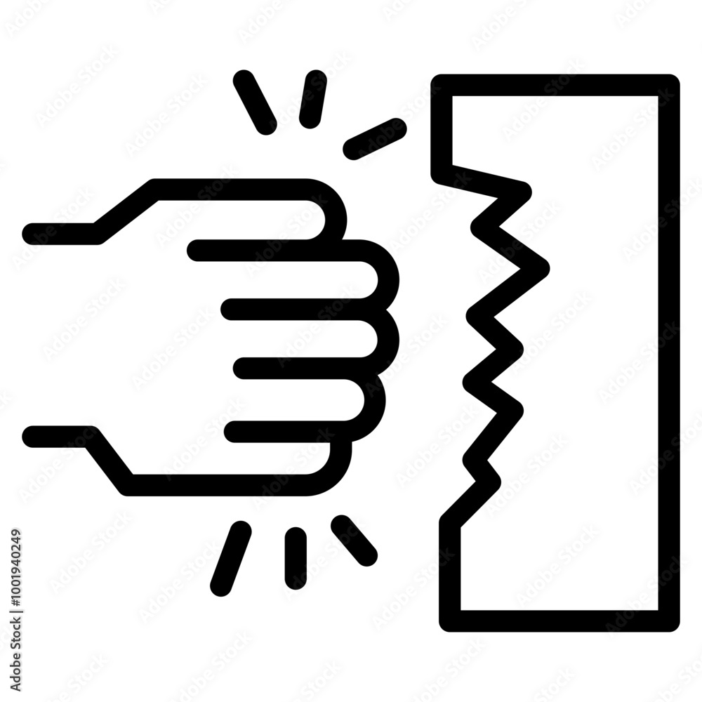 Punching Wall Icon Punching Wall Icon