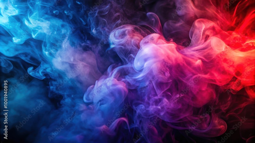 Vivid and intense abstract background featuring dramatic smoke and fog in contrasting red, blue, and purple colors , abstract Vivid and intense abstract background featuring dramatic smoke and fog in contrasting red, blue, and purple colors , abstract