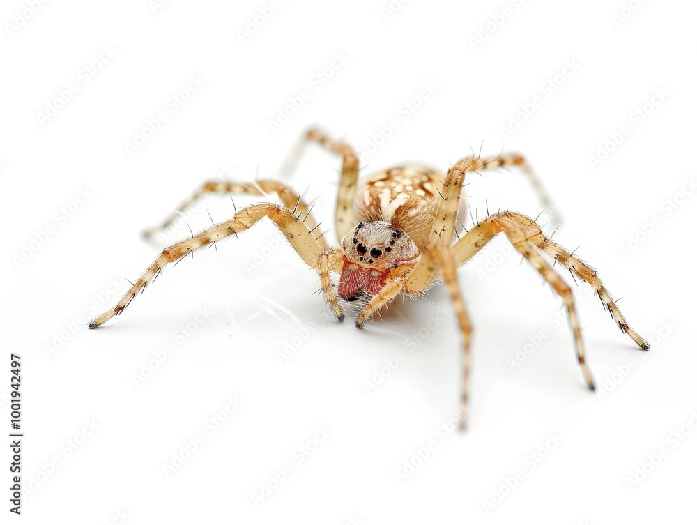 A Close Up of a Spider on a White Background A Close Up of a Spider on a White Background