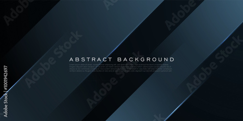 Abstract dark gray dynamic 3D background with straight shadow, overlap shape, and simple lights. Creative premium gradient. 3d cover of business design. Eps10 vector