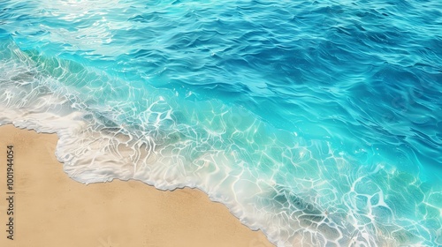 Azure Waves Crashing on Sandy Shores