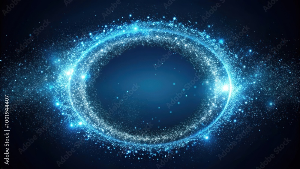 Circle swirl of metallic blue shimmering dust particles on dark abstract background, abstract, swirl, circle, glitter, mist, ink Circle swirl of metallic blue shimmering dust particles on dark abstract background, abstract, swirl, circle, glitter, mist, ink
