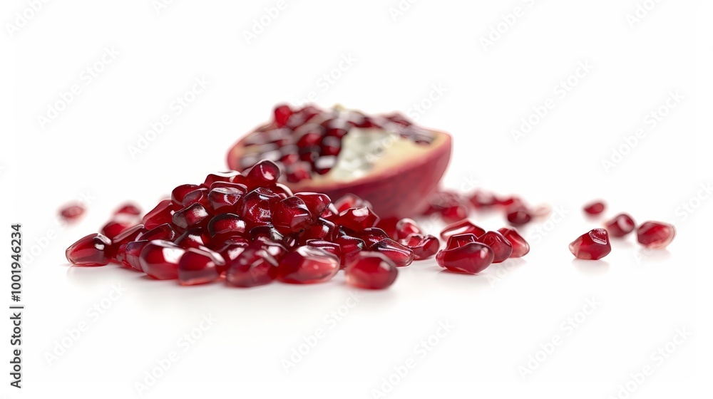 Pomegranate Seeds on White Background Pomegranate Seeds on White Background