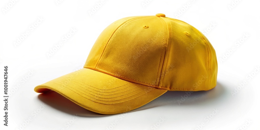 Fototapeta premium Yellow cap mockup with background for customization, yellow, cap, mockup, background, customize, fashion, accessory