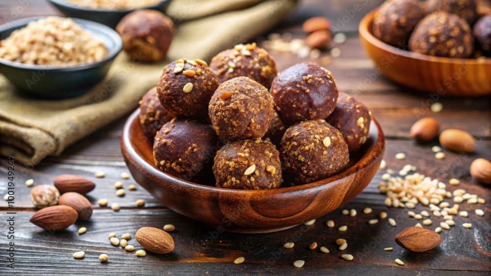 Delicious vegan chocolate energy balls made with cashew nuts, almonds, oat flakes, dates and carob powder , Vegan Delicious vegan chocolate energy balls made with cashew nuts, almonds, oat flakes, dates and carob powder , Vegan
