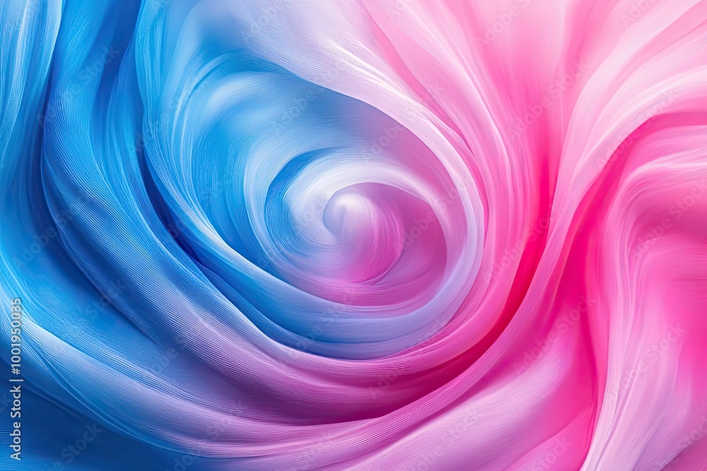 Fototapeta premium Abstract Swirling Pattern of Blue and Pink Fabric