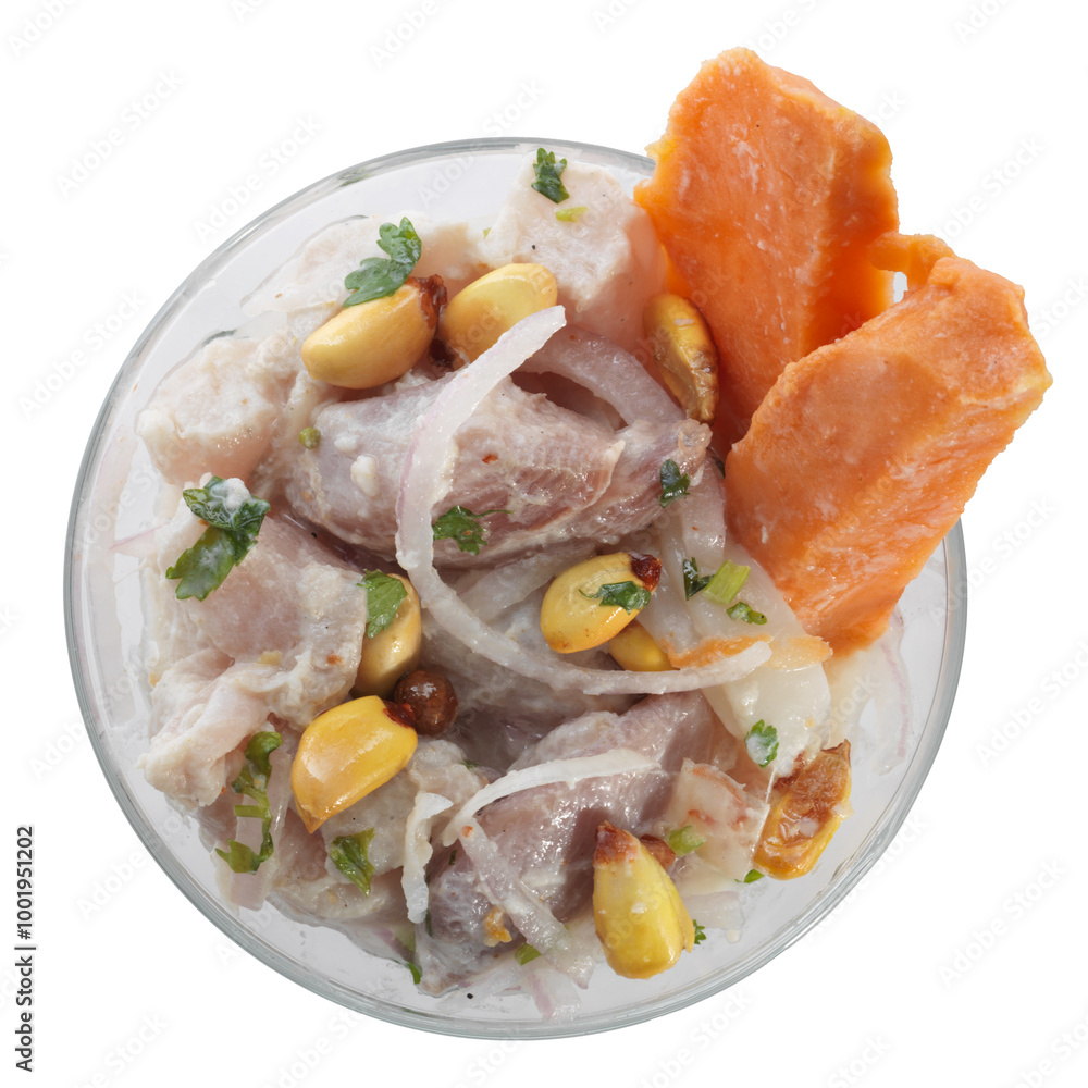 ceviche A photo of cooking with fish marinated with lemon ceviche A photo of cooking with fish marinated with lemon