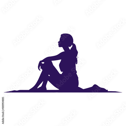 A female in depression and loneliness , anxiety, mantel health, breakup concepts, PNG