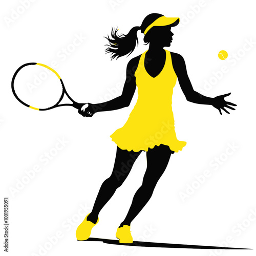 A tennis player woman, PNG and Vector