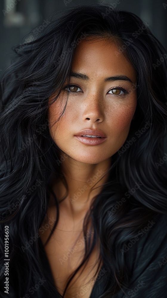 Embrace Elegance: The Allure of a Beautiful Asian Woman in Textured Layered Styles with Striking Dark and Light Black Fashion Embrace Elegance: The Allure of a Beautiful Asian Woman in Textured Layered Styles with Striking Dark and Light Black Fashion