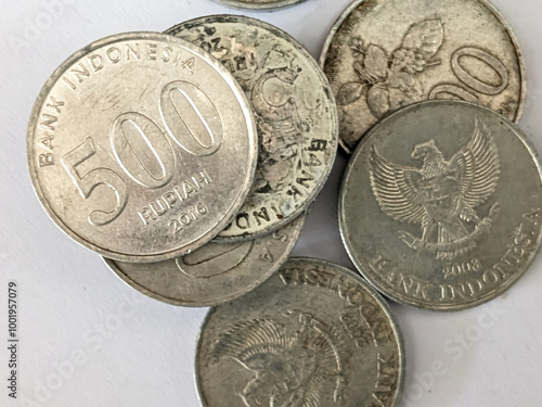 Indonesian currency rupiah coins