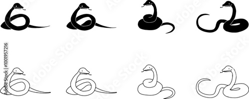 可愛い蛇のイラスト