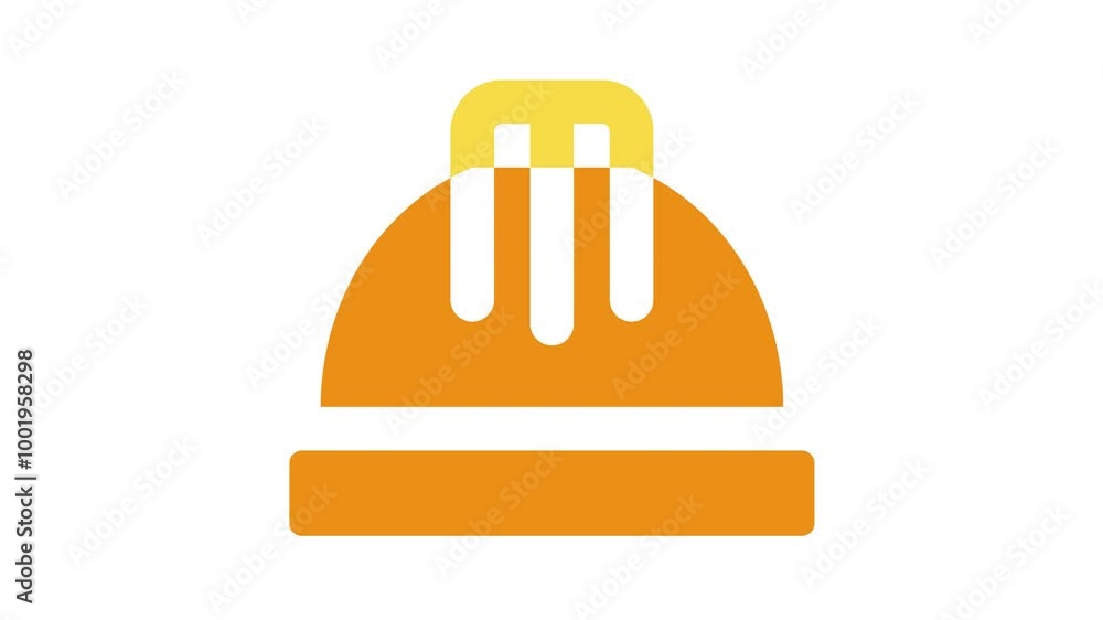 Yellow and orange construction hard hat for safety on job sites. Perfect for construction, manufacturing, and industrial safety concepts. Yellow and orange construction hard hat for safety on job sites. Perfect for construction, manufacturing, and industrial safety concepts.