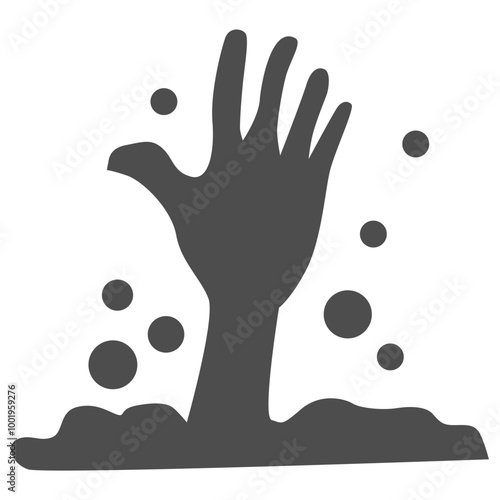 hand rises from the grave