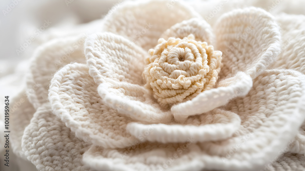 Delicate Crochet Flower with Three-Dimensional Texture Delicate Crochet Flower with Three-Dimensional Texture